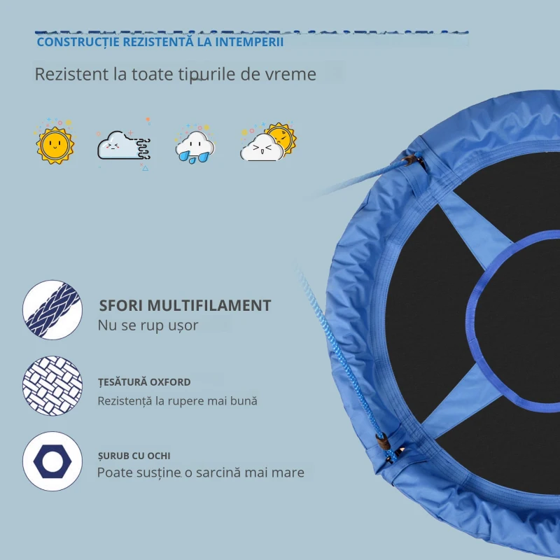 Homcom Leagan Rotund Copii 100×180 cm – Utilizare Interior & Exterior