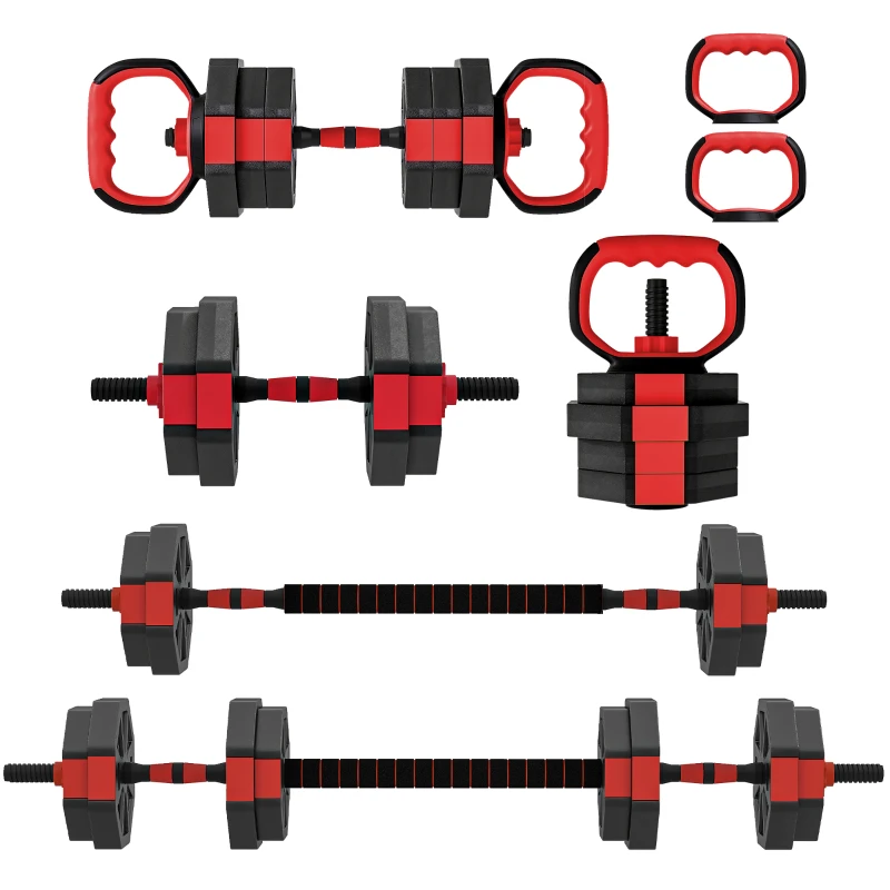 SPORTNOW 6-in-1 Hantelset Kurzhantel Set Kurzhanteln Langhanteln verstellbar 15 KG für Krafttraining Zuhause
