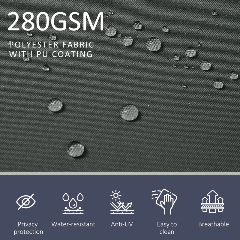 Outsunny Perdea Laterală Retractabilă cu Mâner, Paravan din Metal și Poliester 180 g/m², Anti-UV, pentru Intimitate Exterior, pentru Balcon Grădină, 600x180 cm, Gri