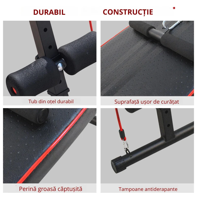 HOMCOM banca fitness multifunctionala, reglabila 56.5x136 cm