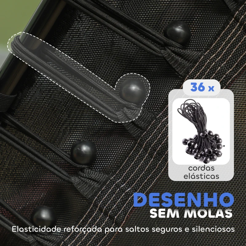 HOMCOM Trampolim para Crianças Cama Elástica Infantil com Rede de Segurança para Interiores e Exteriores Ø163,5x190 cm Rosa