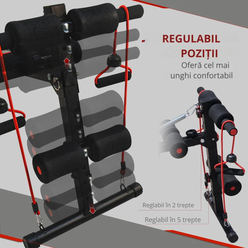 HOMCOM banca fitness multifunctionala, reglabila 56.5x136 cm
