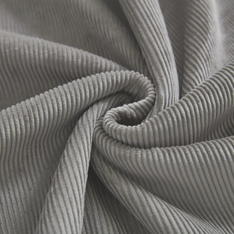 Soft Corduroy Floor Chair with Neck, Lumbar Support and Deep Seat, Skin-Friendly Sofa with Anti-Slip Base, 105L x 95W x 85H cm, Light Gray