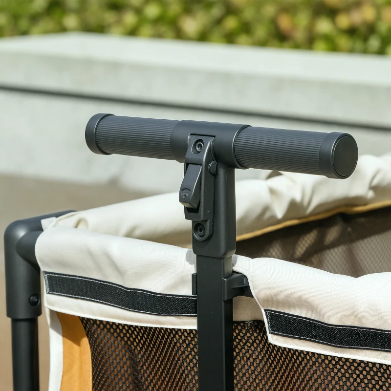 PawHut Cărucior pentru câini buggy pliabil pentru câini și pisici până la 30 kg 110 x 65 x 102 cm Maro