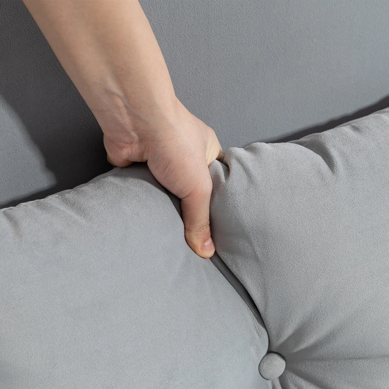 HOMCOM Sofá Cama Sofá Convertível em Cama de 2 Lugares Dobrável com Encosto Ajustável em 5 Níveis e 2 Almofadas 102x73x81 cm Bege