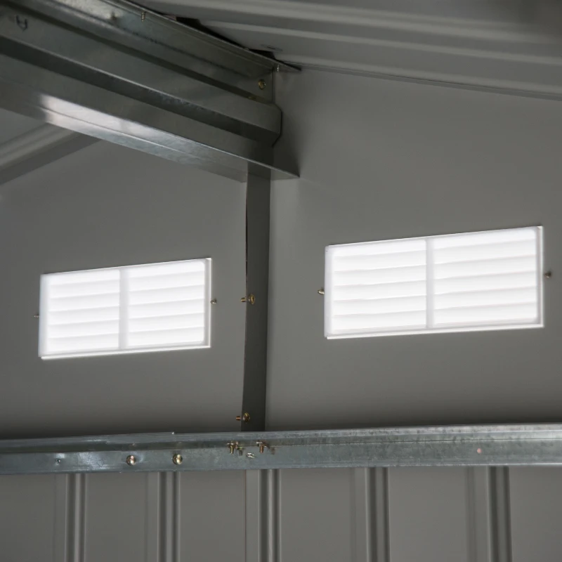 Outsunny Casuta Gradina Fier Galben 277×191×192 cm – Magazie Spatioasa(m-17)