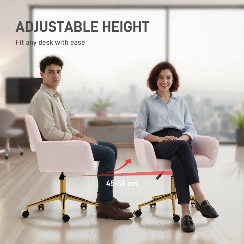 HOMCOM Faux Fur Rabbit Chair - Light Pink