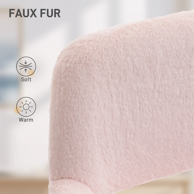HOMCOM Faux Fur Rabbit Chair - Light Pink