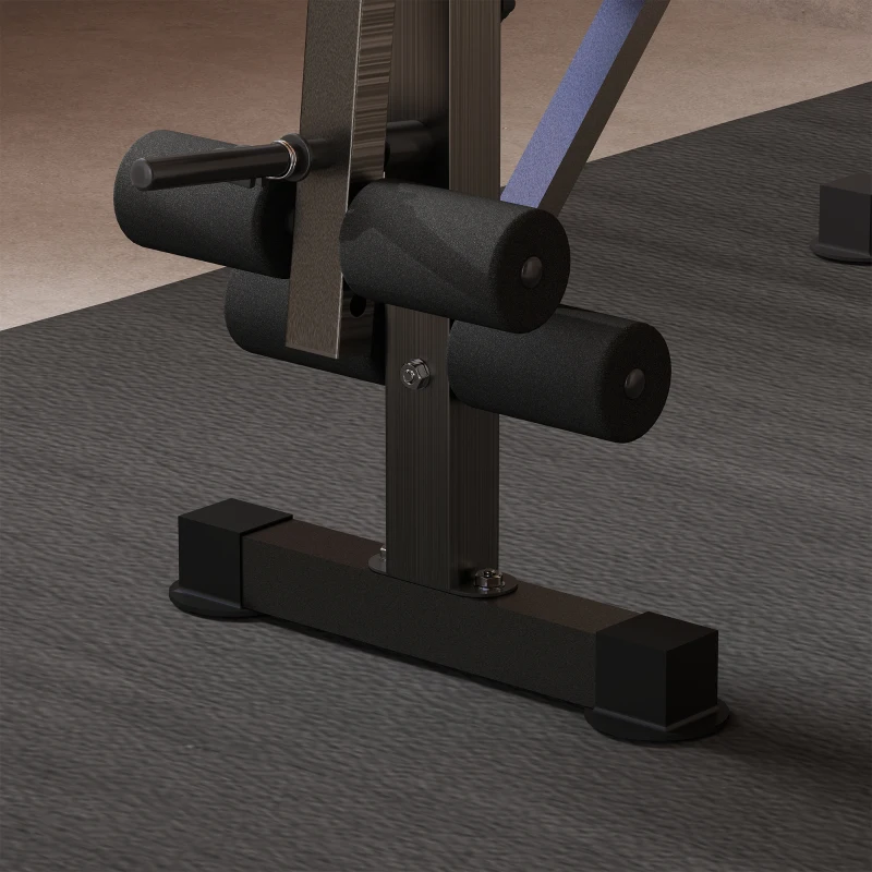 HOMCOM Banco de Musculación con Respaldo Ajustable y Soporte para Barras Regulable para Entrenamiento en Casa Gimnasio Negro