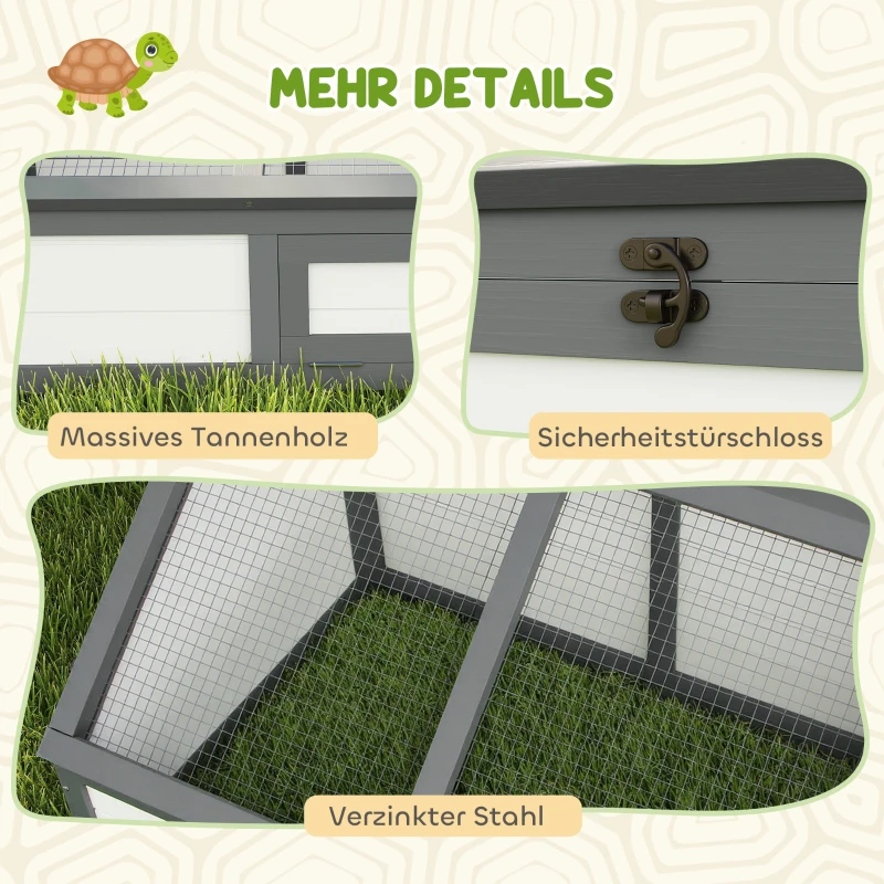 PawHut Cutie pentru țestoase, țarc exterior pentru țestoase, design fără podea, ușor de deschis, adăpost pentru țestoase, Alb
