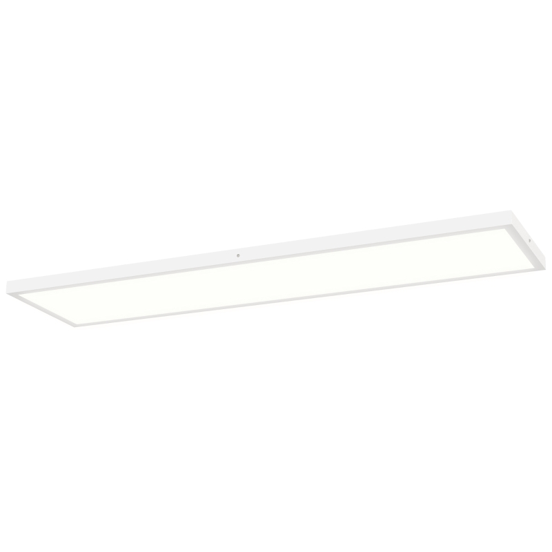 HOMCOM Conjunto de 4 Candeeiros de Teto Reguláveis em Cor com Interruptor DIP e de Parede 3000K/4000K/6000K 120x30x3,7 cm Branco