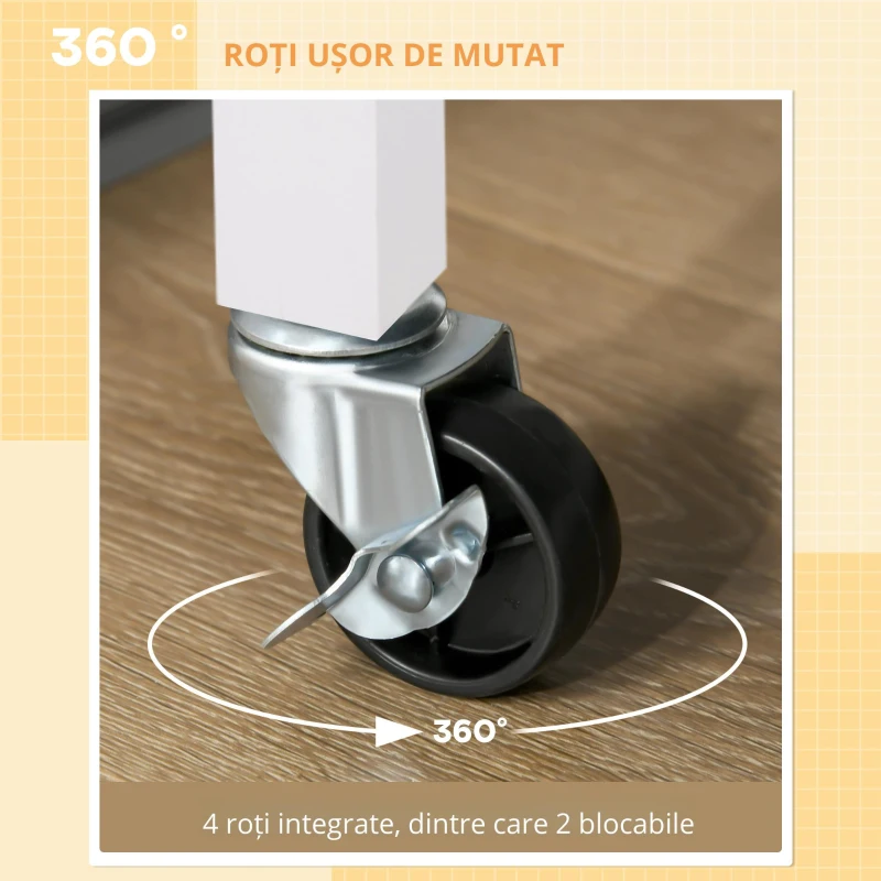 Homcom Carut Bucatarie Lemn – 88,5×40×86 cm, Design Clasic cu 2 Sertare(m-5)