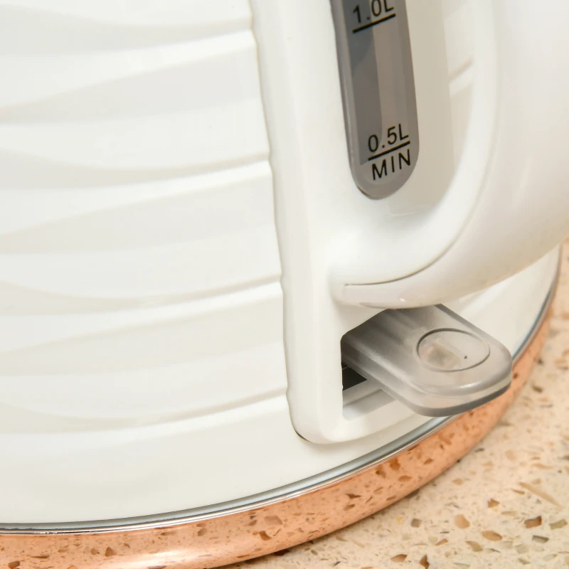 HOMCOM Chaleira elétrica, 1,7L, 2,2kW, função de aquecimento rápido com filtro anticalcário removível e lavável