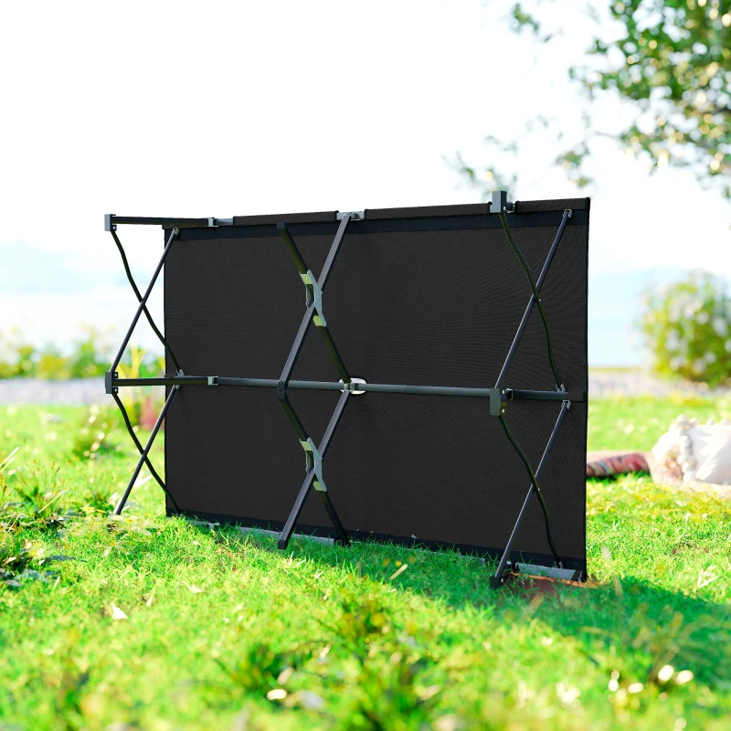 Outsunny Double Camping Cot Bed, with Bag - Black