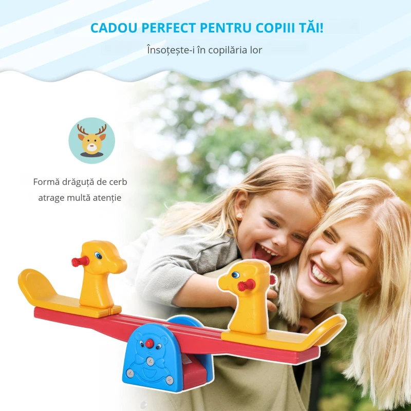 Homcom Balansoar Copii 1-4 Ani – Siguranta cu Manere Antiderapante