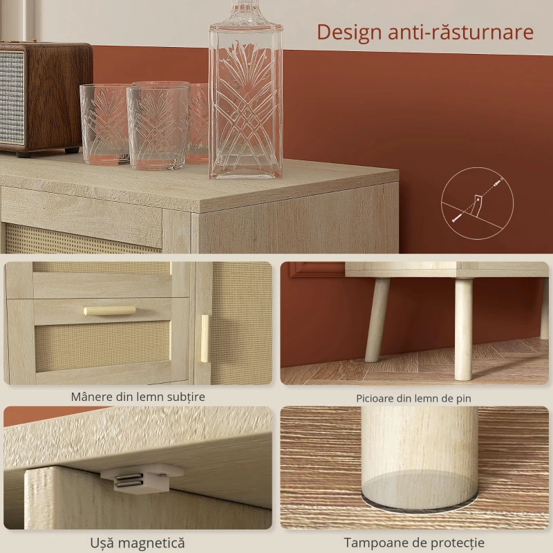 Homcom Dulap Depozitare Boho cu 3 Sertare