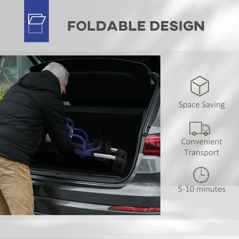 HOMCOM 2 in 1 Wheelchair Transport Chair & Folding Rollator Walker with Seat, Backrest, Footrest, Lightweight Walking Frame with Bag, Adjustable Height, 4 Wheeled Walker for Seniors, Pearl Blue