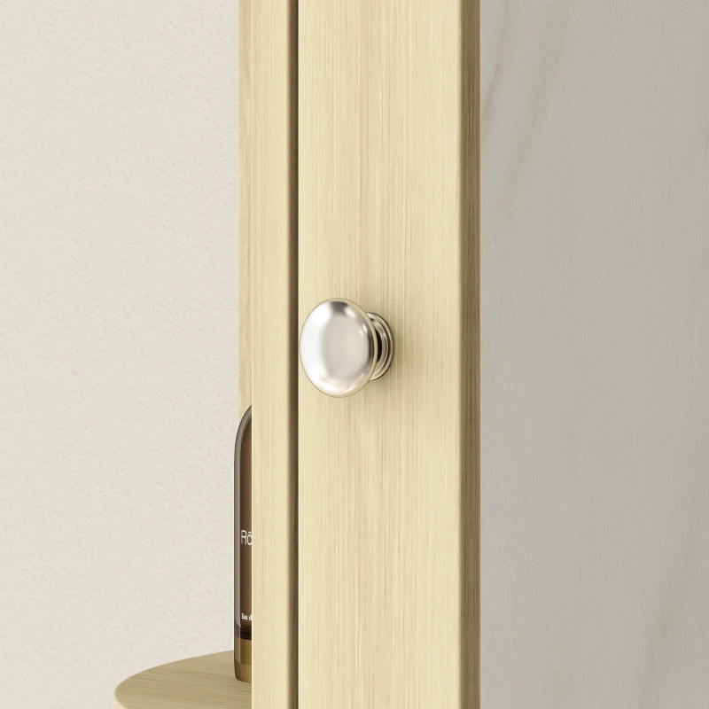 HOMCOM Armoire de salle de bain avec miroir Armoire murale avec étagères ouvertes 66x17x63 cm Naturel