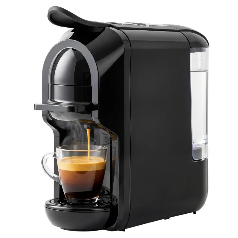 HOMCOM Pod Coffee Machine for Nespresso, Dolce Gusto Capsule & Ground Coffee, Small Semi Automatic Coffee Maker, 19 Bar, 0.6L