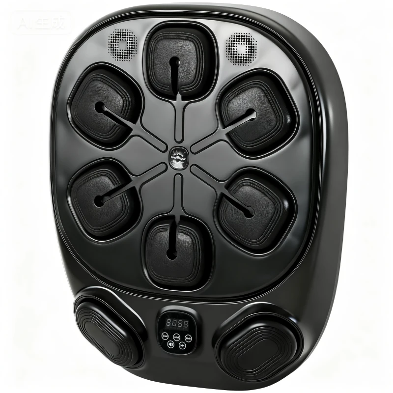 SPORTNOW Macchina da Boxe Musicale a Parete con 9 Modalità, Luci LED e Connessione Bluetooth, 61x48x11 cm, Nero