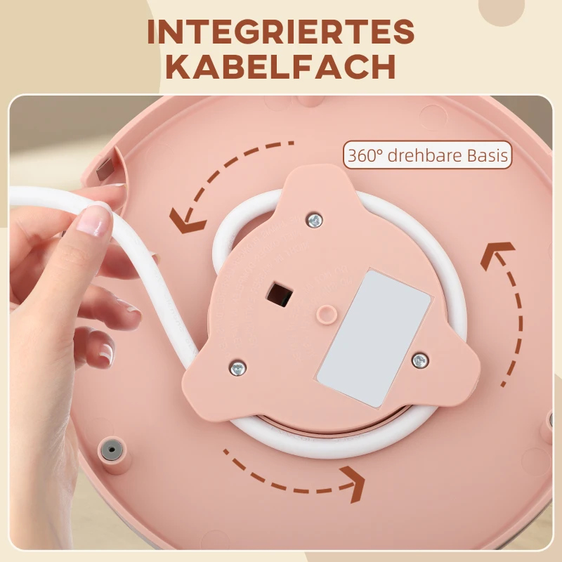 HOMCOM Elektrische Waterkoker, 1,7L, Snelkookfunctie, 2200W, Draadloos, Met Afneembaar Anti-Kalkfilter, Lichtroze