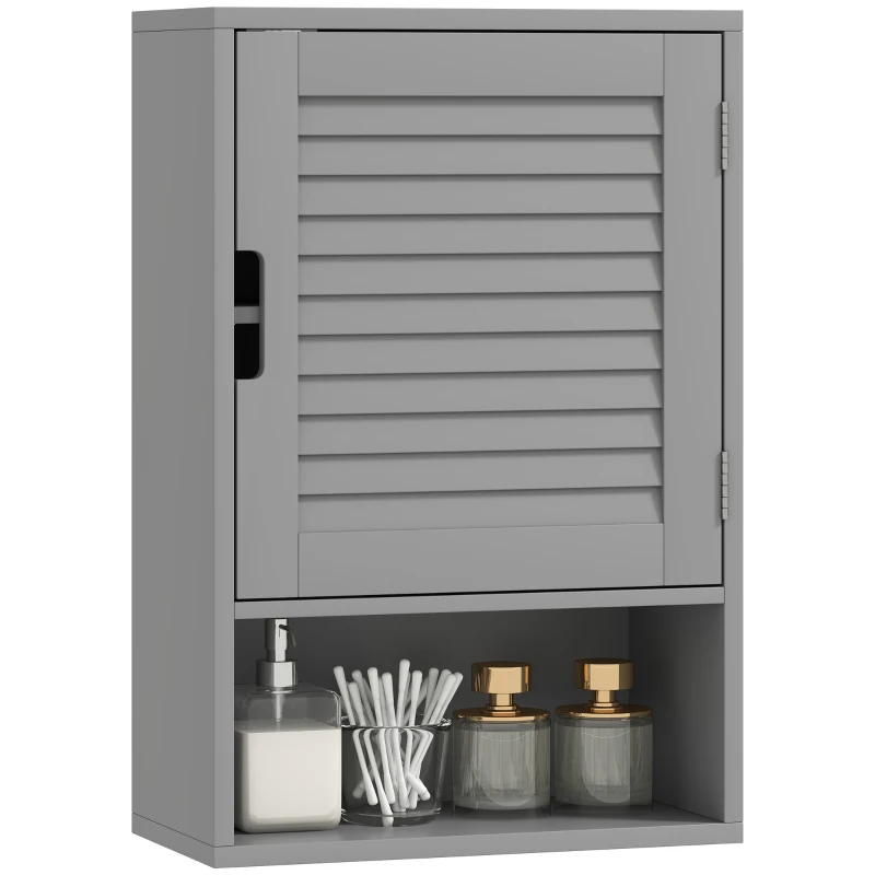 HOMCOM Bathroom Cabinet, Wall Mounted Storage Cabinet with Adjustable Shelves, 40 x 20 x 60 cm, Grey