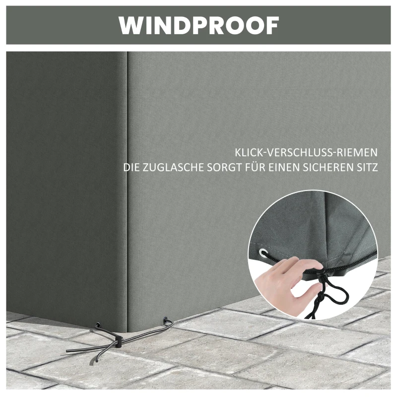 Outsunny Schutzhülle für Gartenmöbel Winterfest Wasserdicht Abdeckung Abdeckplane Oxford 275 x 205 x 90 cm Dunkelgrau