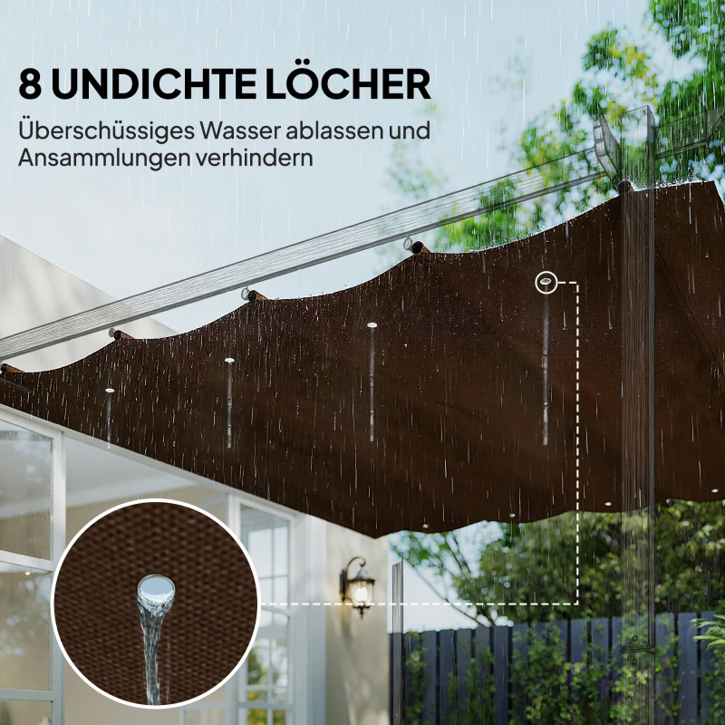 Outsunny Ersatzdach für 2,85 x 2 m Gartenpavillon, ausziehbar, einfache Montage, Polyester, Kaffee