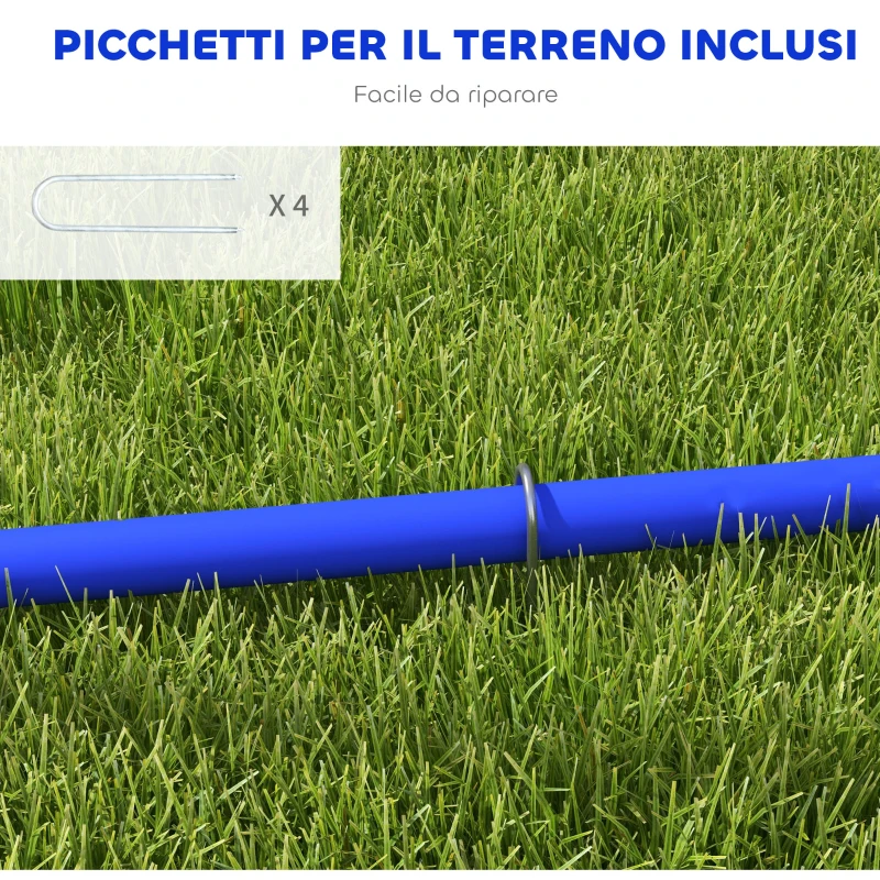 PawHut Set Agility Dog con 4 Archi Componibili e Borsa da Trasporto, 88x64x95 cm, Blu e Giallo