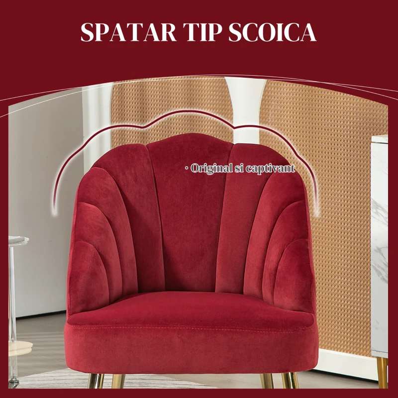 Homcom Fotoliu Cochilie Roz – Catifea cu Picioare Aurii