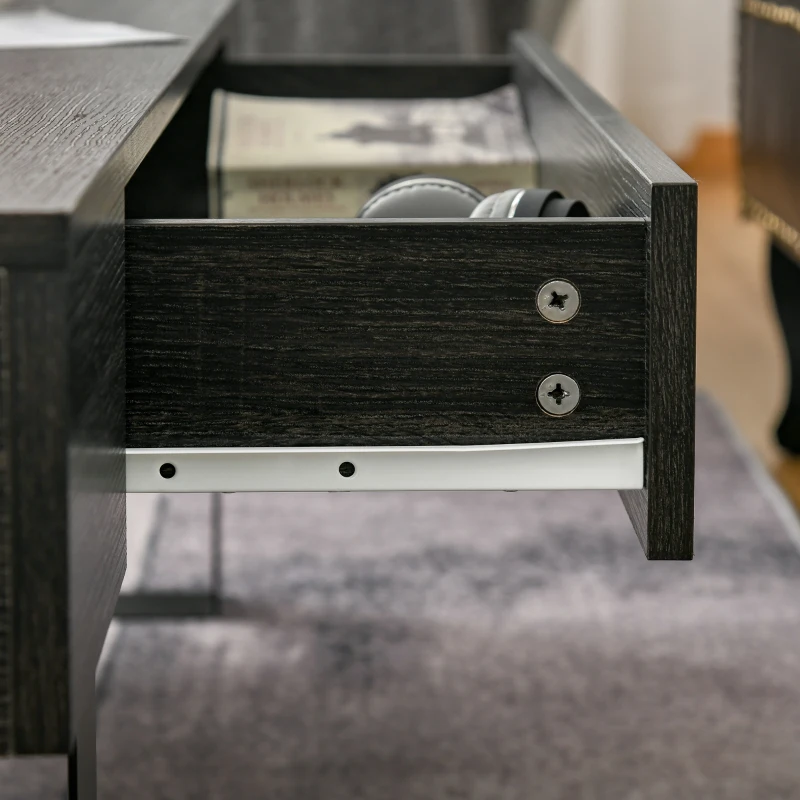 HOMCOM Couchtisch Wohnzimmertisch mit Schublade Modern Sofatisch mit Metallrahmen Beistelltisch Kaffeetisch für Wohnzimmer 110 x 60 x 40 cm, Dunkelgrau