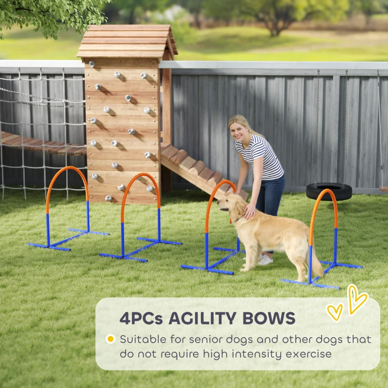 PawHut Four-Piece Portable Dog Agility Equipment - Blue