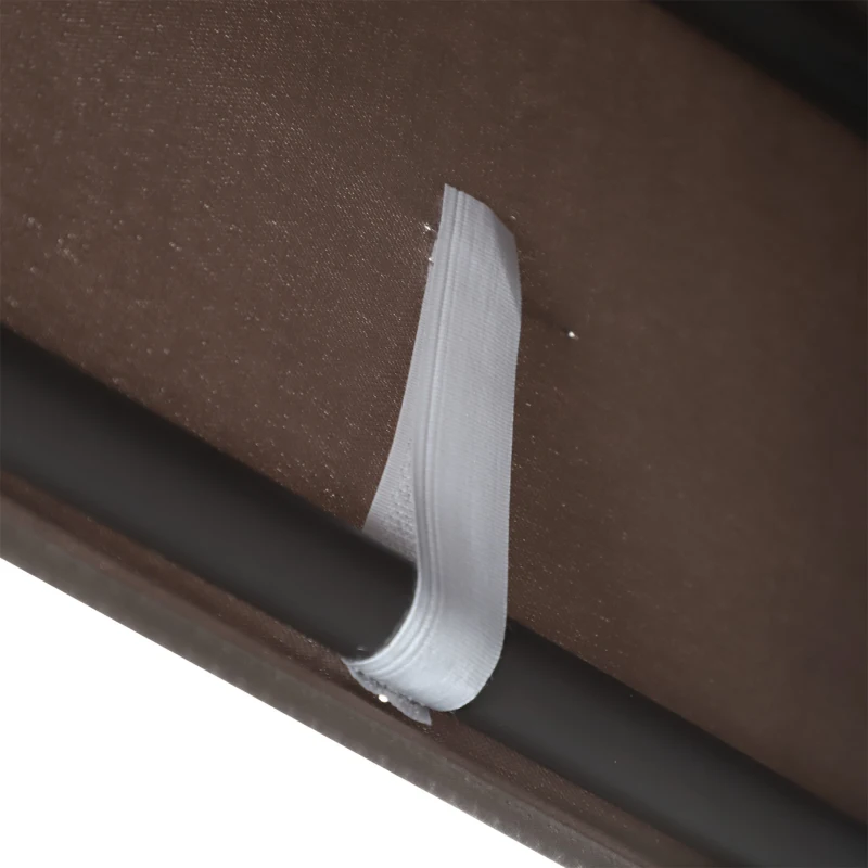 Outsunny Dondolo da Giardino 3 Posti con Tetto Regolabile, Portabicchieri e Cuscini, 208x121x172 cm, Marrone