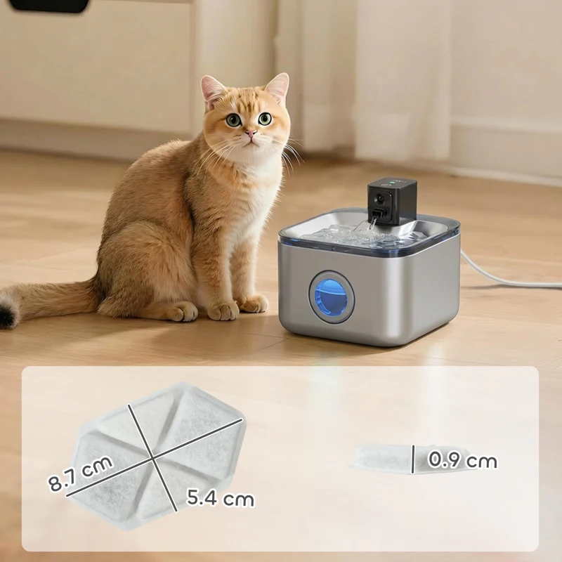 PawHut Set 16 filtri per fontana acqua per gatti e cani, Bianco