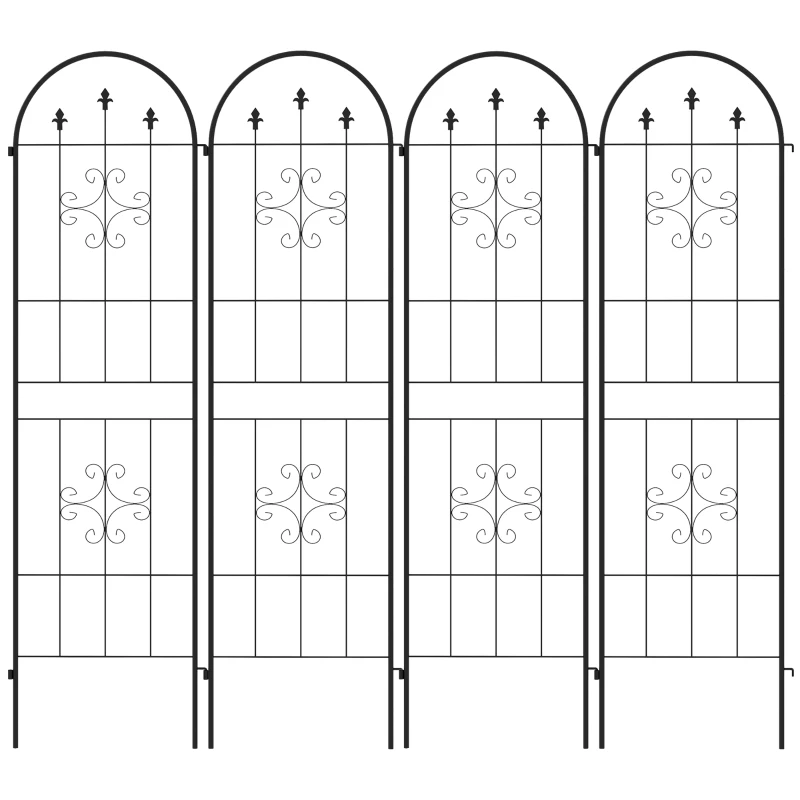 Outsunny Set of Four Spiral Anchor Garden Trellis Panels