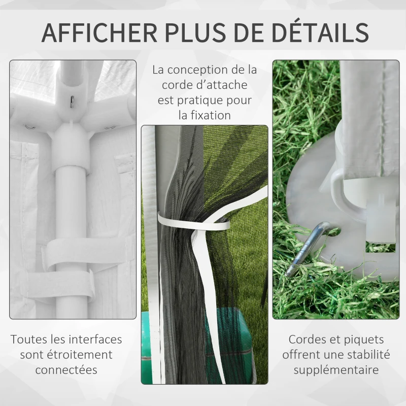 Outsunny Tonnelle de jardin 3 x 4 m, barnum de jardin, parois latérales en maille et 2 portes, pour fêtes et mariages, blanc