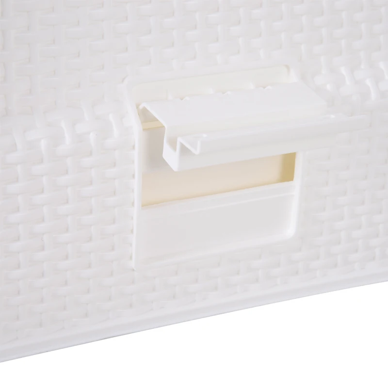 PawHut Katzentoilette mit ausziehbarer Schale, Katzenklo mit Schaufel, Tragbar, PP, Weiß, 54 x 42 x 41 cm