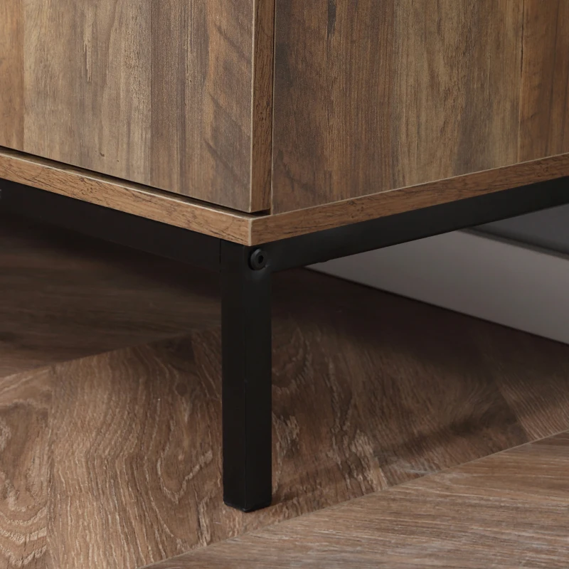 HOMCOM Aparador para Sala de Arrumação 2 Armários Prateleira Ajustável 3 Gavetas Estilo Contemporâneo 120x39,5x77 cm