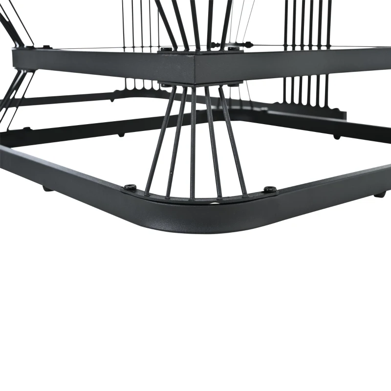 Set 2 tavolini da caffè con cassetto integrato, 70x70x45 cm/50x50x40 cm, Bianco e Nero