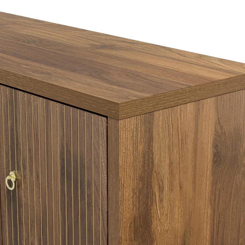 Aparador con 4 puertas, armario de almacenaje versátil para salón, comedor, 147×40×80 cm, Color natural