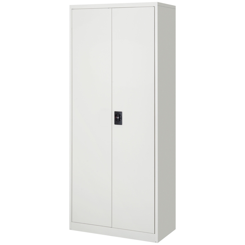 Vinsetto Cool Rolled Steel Tall Office Lockable Filing Cabinet, 2 Doors, 4 Internal Adjustable Shelves, Bookcase Cabinet Storage Unit, 80 L x 40 W x 184 cm