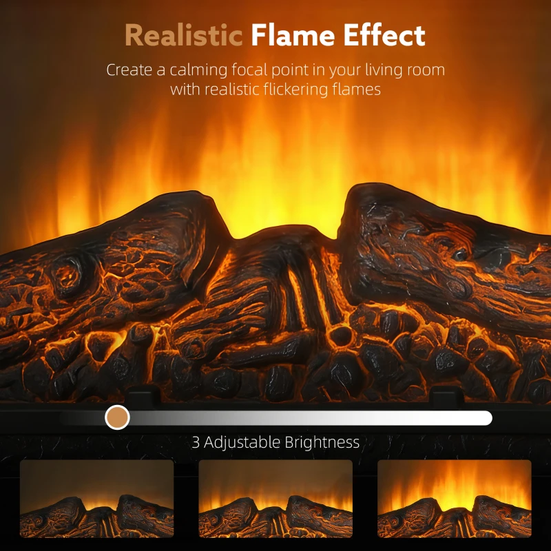 HOMCOM 6142 BTU Fireplace and LED Mantel, 17-27°C - White