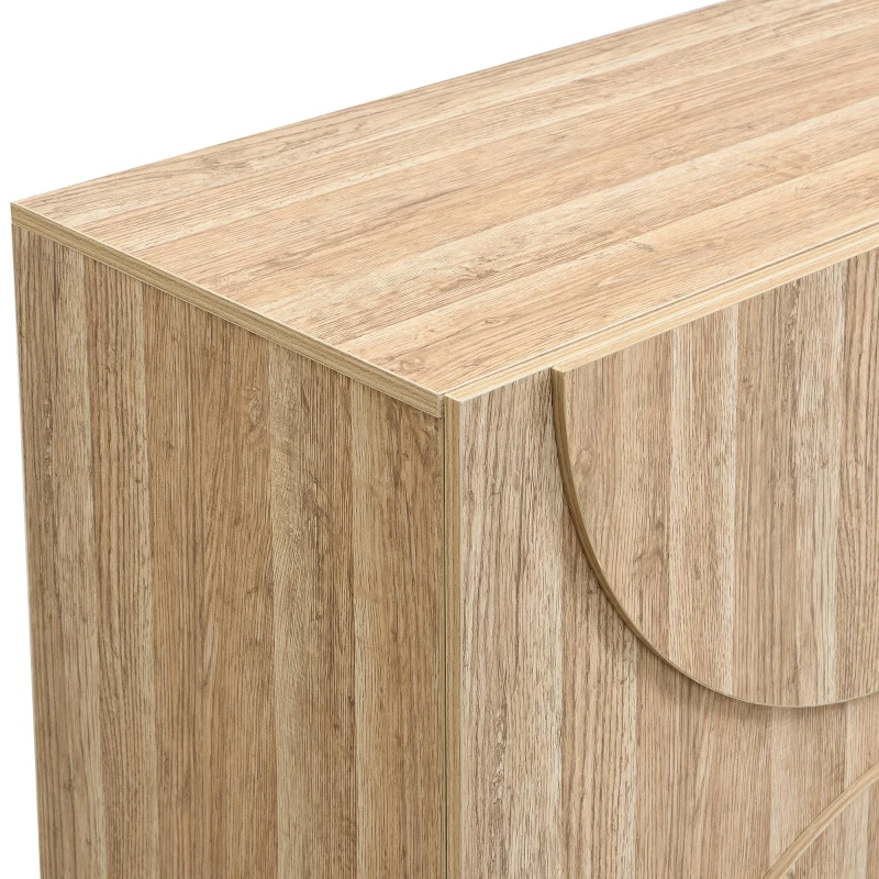 Bufet cu mult spațiu de depozitare, design scandinav-minimalist, 160x40x80 cm, Culoare naturală