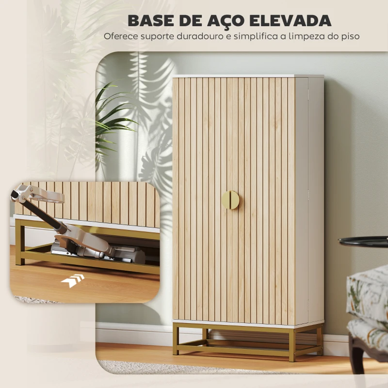 HOMCOM Armário de Cozinha com 2 Portas e 12 Compartimentos Design Moderno com 5 Prateleiras Ajustáveis Branco