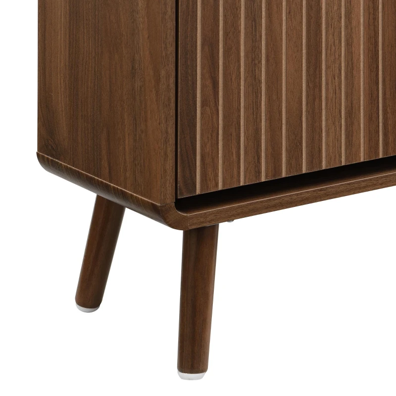 Moderner Schuhschrank, vierflügeligen Klapptüren, doppelstöckigem Stauraum für 18–24 Paar Schuhe, 105 x 24 x 90 cm, Naturfarbe
