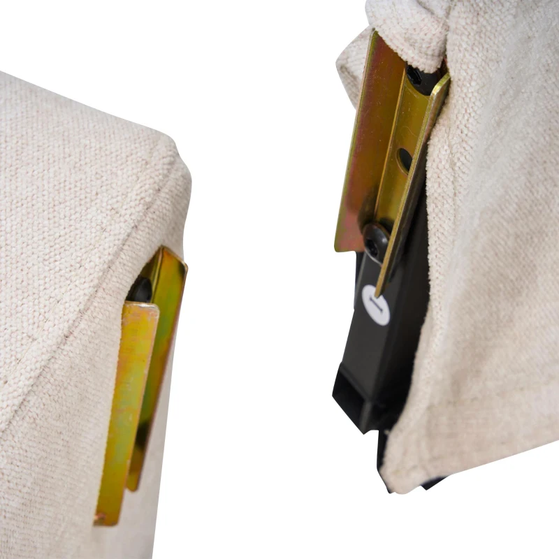 L-Shaped Corner Sofa with USB Charging Ports and Cup Holders, Modular Sofa with Storage Ottoman and Pockets, 202L x 137W x 80H cm, Beige