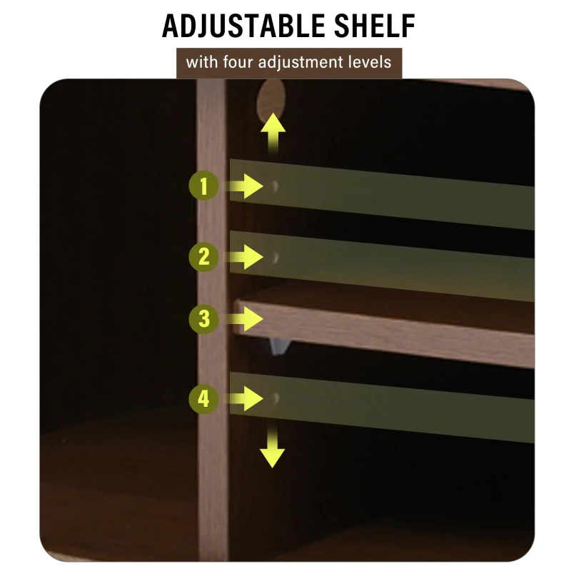 Durable Oval TV Unit with 2 Sliding Doors and 2-Tier Storage Shelves, High‑Legged TV Stand for Living Room, 175L x 40W x 40H cm, Oak