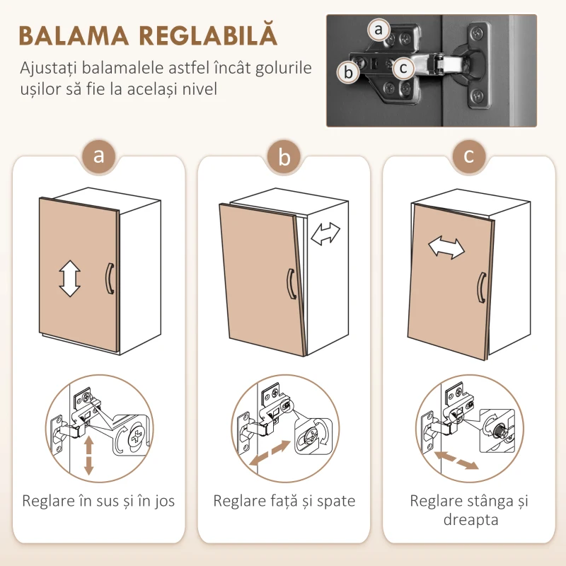 HOMCOM Dulap de Bucătărie cu Spațiu de Depozitare, 71" Alb