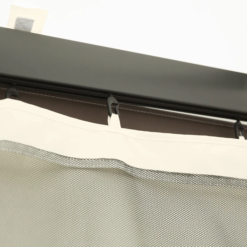 Outsunny 302 x 207cm Universal Replacement Mesh Sidewall Netting for Patio Gazebos and Canopy Tents, (Sidewall Only) Cream White