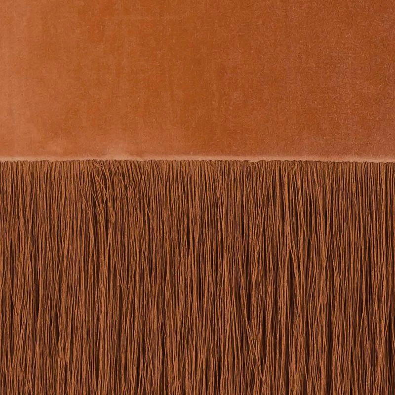 Modern Atolla Brick Tassel Pendant with Soft Textural Design for Warm Ambient, Boho Textural Shade with Delicate Tassels, 40L x 40W x 43H cm, Brick